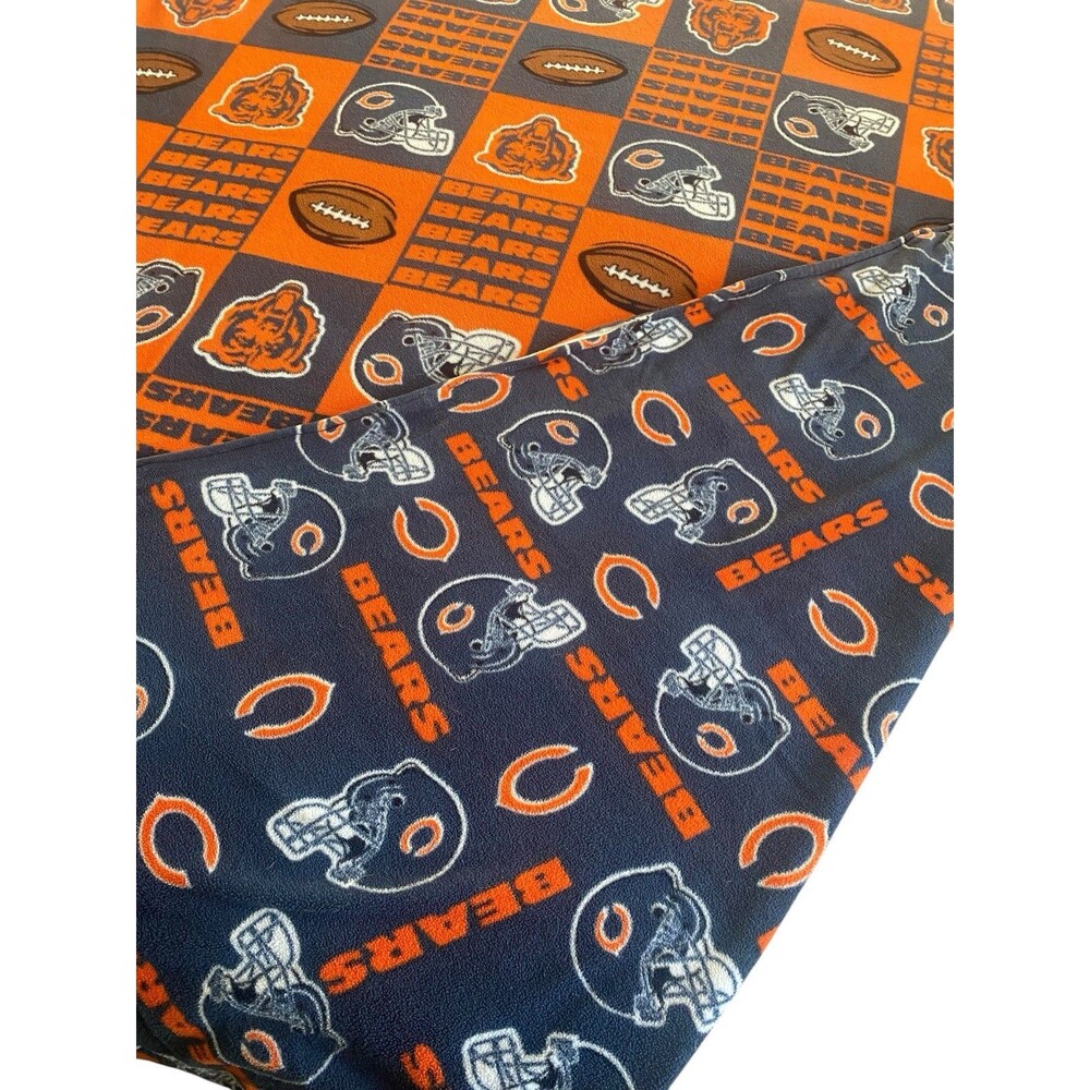 NFL Chicago BEARS Blanket Thick Fleece 58x84in Handmade Reversible Vintage 2005